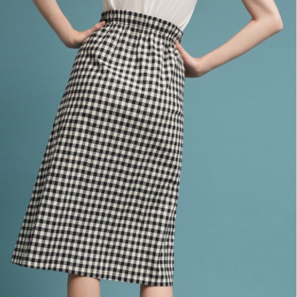 NWT Gingham Lace-up Skirt - Picture 4 of 6